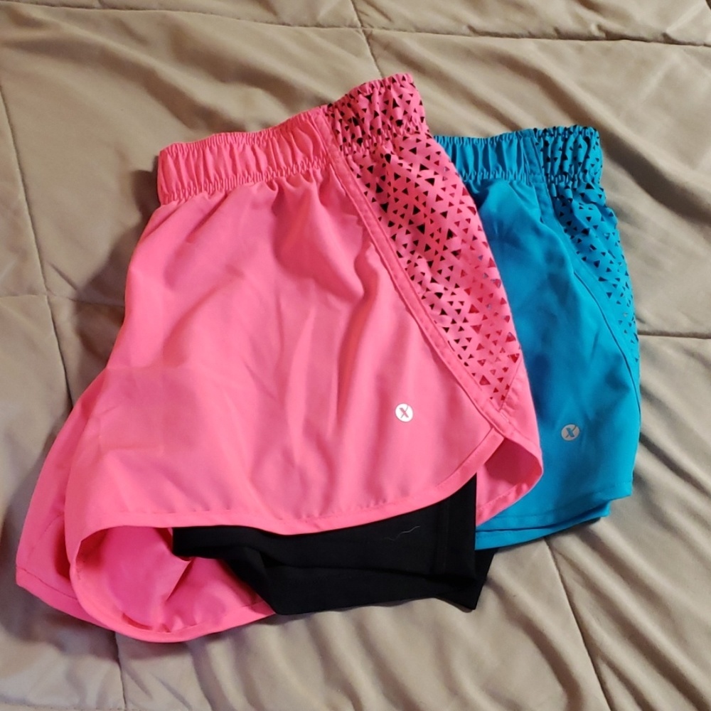 Pink and blue shorts